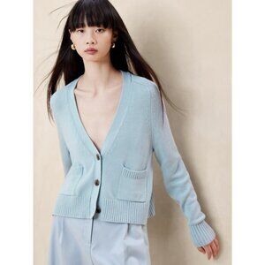 Banana Republic Women’s Demi Cotton Silk Cardigan Sweater Blue Gray Size Large